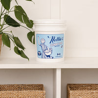 Bucket of 1,100 load laundry detergent on shelf