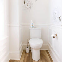 Nellie's Toilet Bowl Cleaner and Nellie's Toilet Spray on top of toilet tank