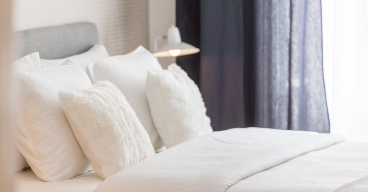 Bed in bedroom. 