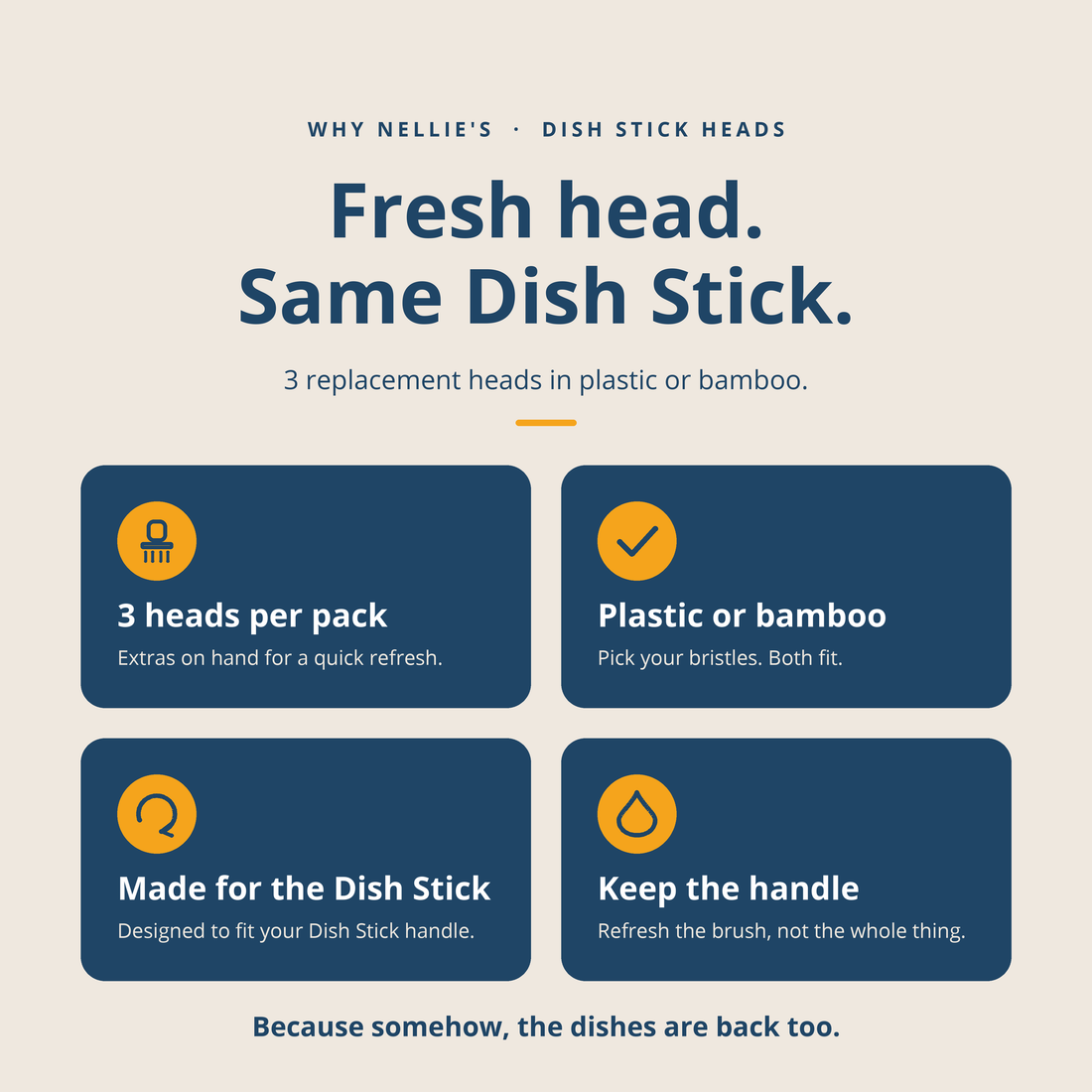 Dish Stick Replacement Heads 3 Pack