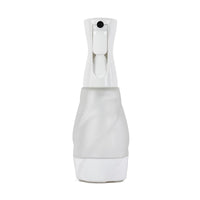 Reusable glass spray bottle with long fine mist in frosted glass