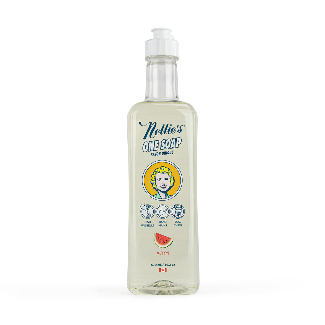 Nellie's One Soap Water Lily scent, in a 570ml squeeze top plastic bottle