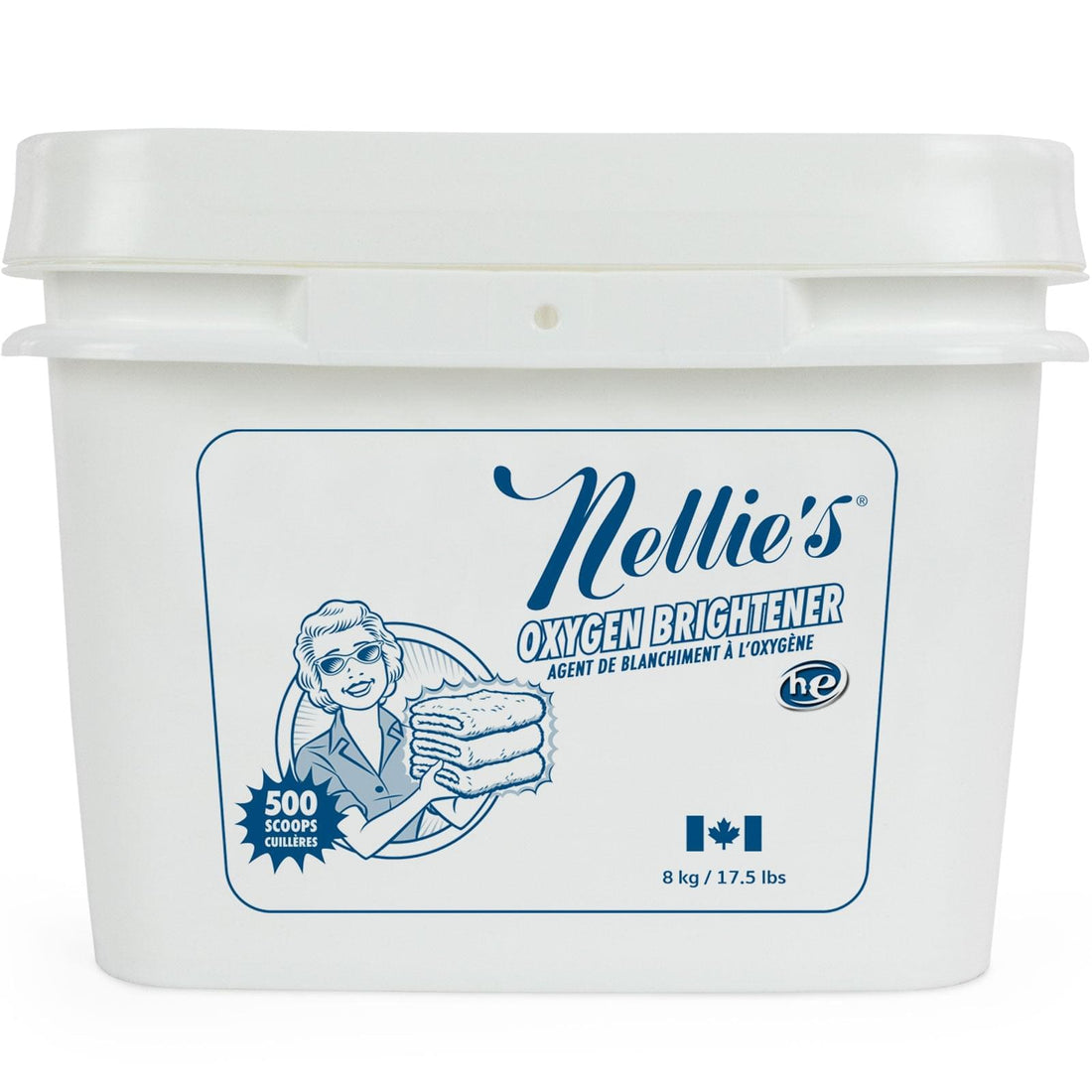 Eco-friendly oxygen brightener 500 scoops in a resealable bulk bucket
