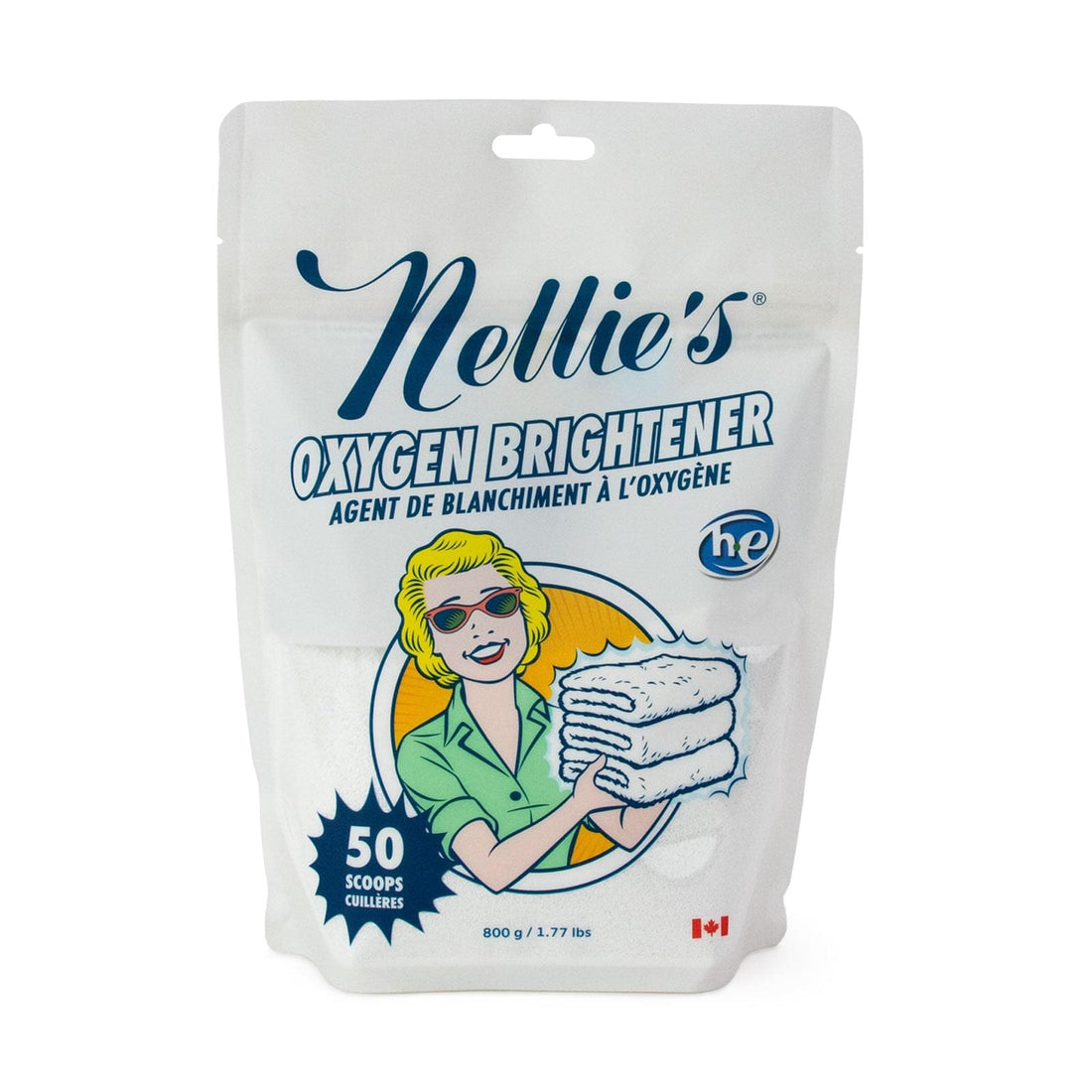 Eco-friendly oxygen brightener 50 scoops in a resealable pouch
