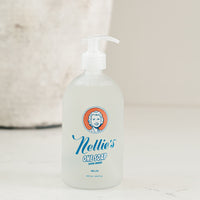 Eco-friendly all-in-one soap melon scent, in a 500ml pump glass bottle