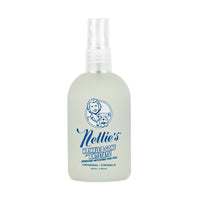 Wrinkle remover with antistatic 100ml travel size in a glass spray bottle with a lemongrass scent